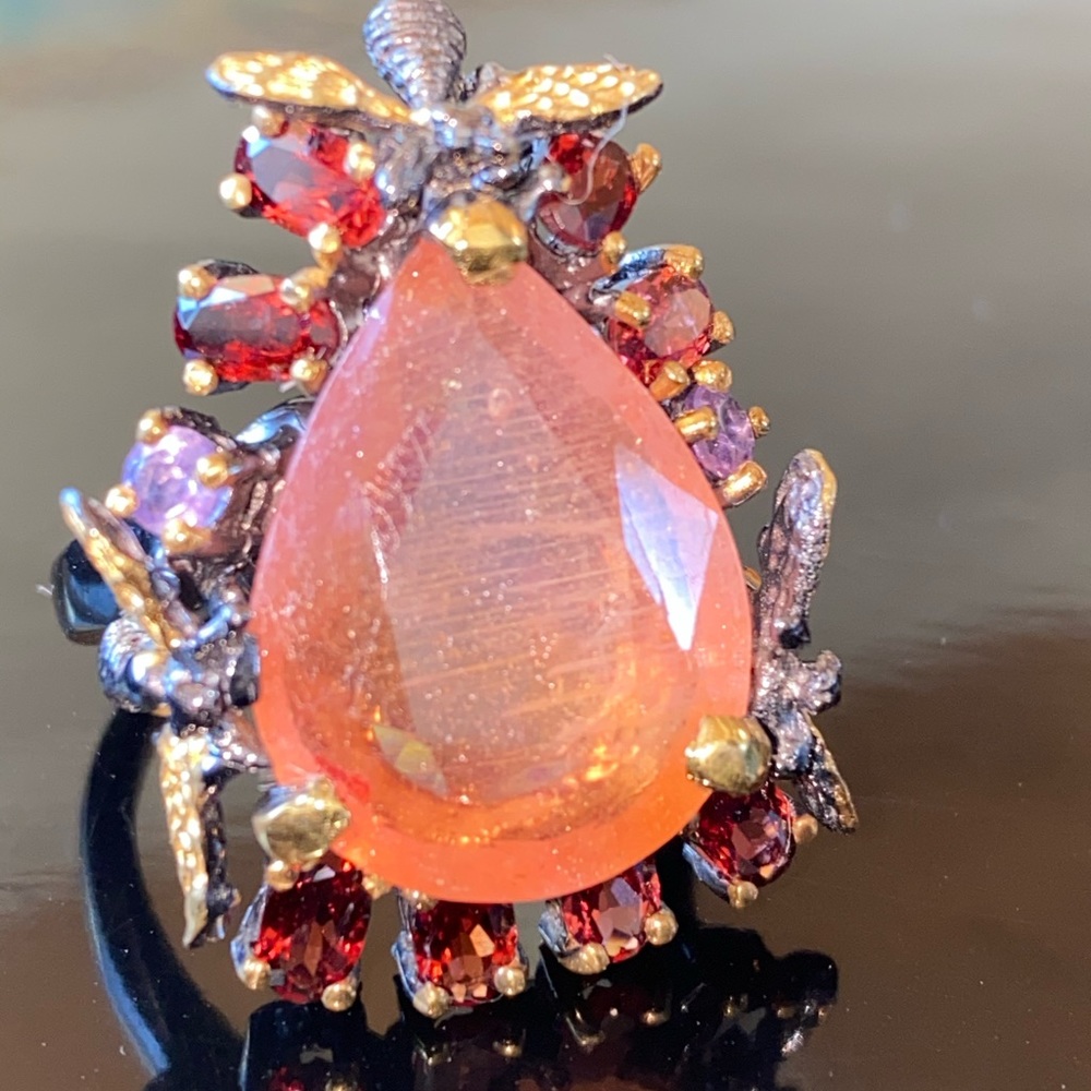 Exquisite Genuine Ruby Garnet Ring - image 2